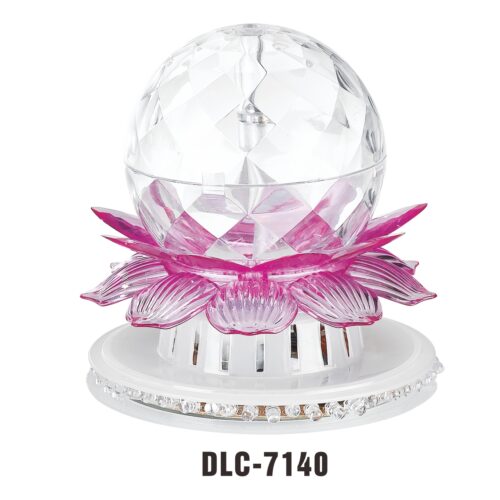 DLC-7140 مصباح إضاءة كرة الكريستال الدوارة بتصميم زهرة اللوتس - موديل DLC-7140